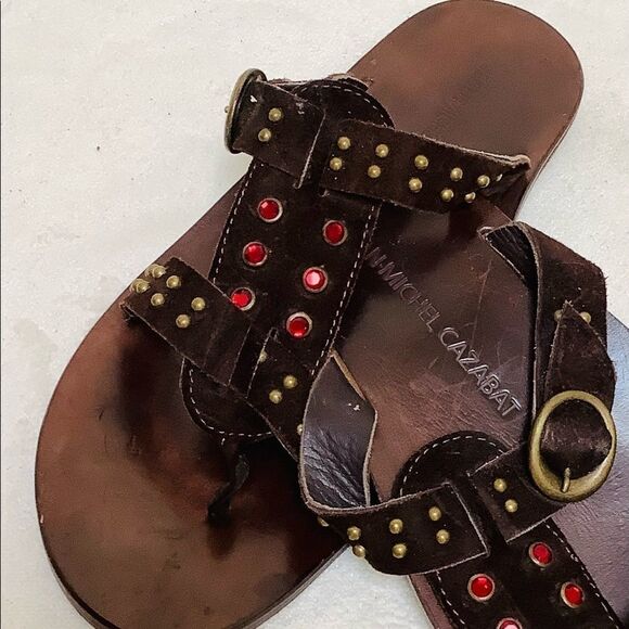 JEAN MICHEL CAZABAT RHINESTONE SANDALS - Picture 1 of 7